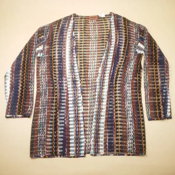 MISSONI Vintage Zig Zag Knit 3-Piece Set Cardigan Maxi Pants Luxury Rare Runway